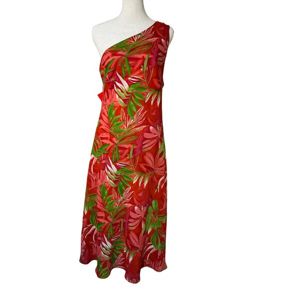 Vintage Borcellini Floral Print One Shoulder Dress - Picture 1 of 5